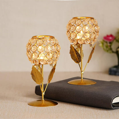 Leaf Shaped Flower Tea Light Candle Holder